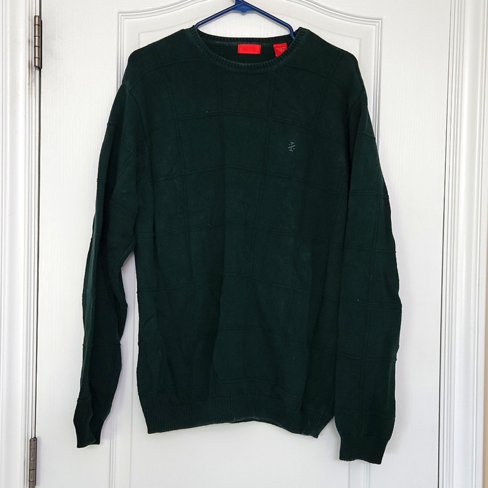 Izod men's sweater, sz L, dark pine green